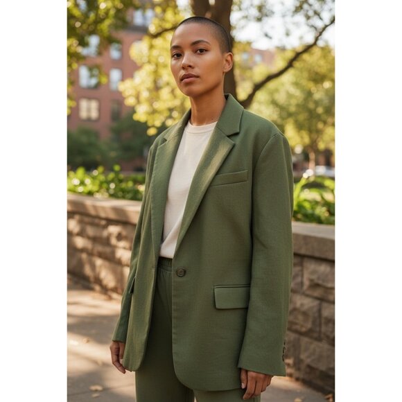 Vince Green Blazer Size 8 Tuscan Olive - Picture 2 of 11